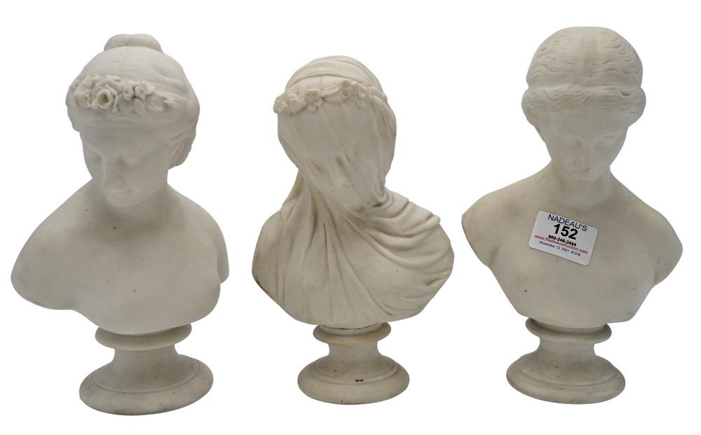 Three Parian Porcelain Busts, to include Roman Goddess (1 of 4)