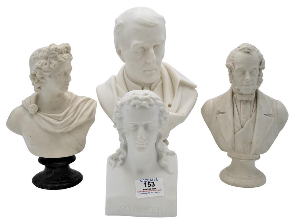 Group of Four Parian Porcelain Busts, to include Duke (1 of 4)