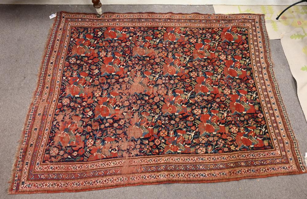 Oriental Throw Rug, 4' 8" x 6', some wear. (1 of 5)