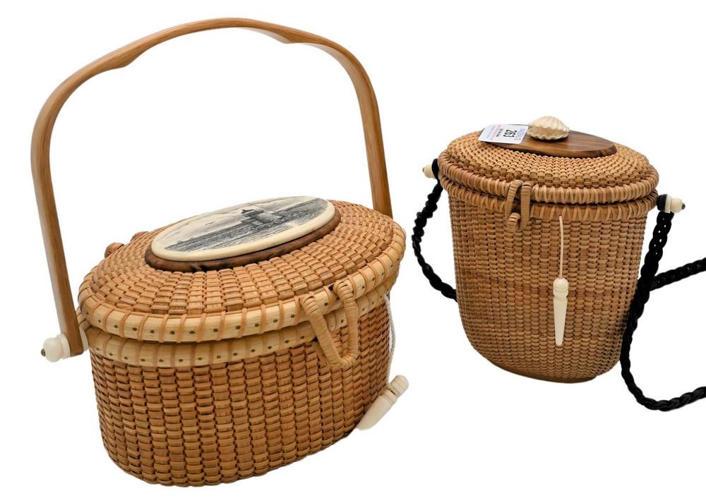 Two Nantucket Baskets, one signed Martin Brown having (1 of 6)