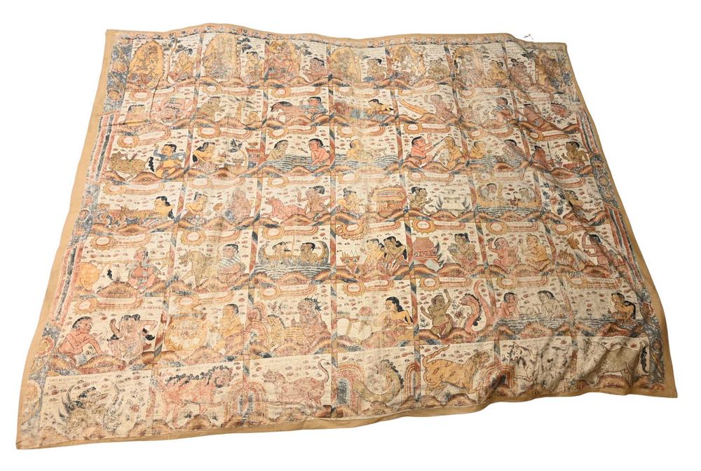 Indonesian/Balinese Calendar on Cloth, 19th century, 52: Indonesian/Balinese Calendar on Cloth, 19th century, 52 x 64 inches.