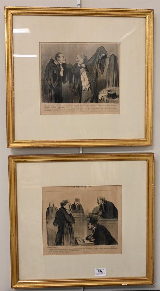 Pair of Honore Daumier Lithographs, "Les Gens De (1 of 4)