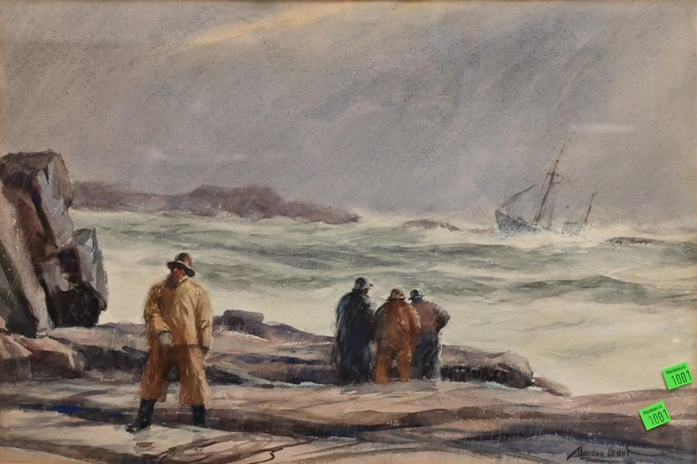 Gordon Hope Grant (1875 - 1962), stormy seacoast, (1 of 4)