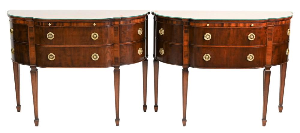 Pair of Joseph Gerte Custom Mahogany Servers, having (1 of 6)