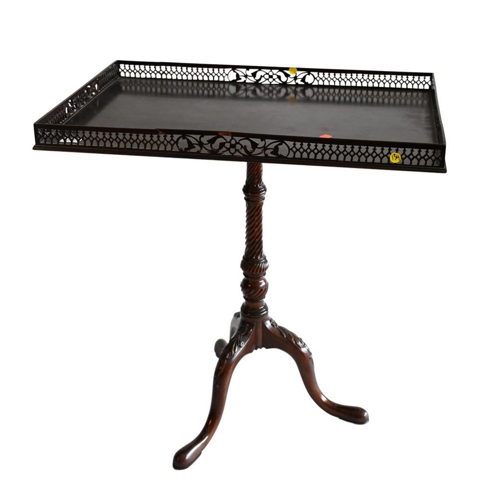 Custom Mahogany Gallery Table, on pedestal base, one (1 of 3)