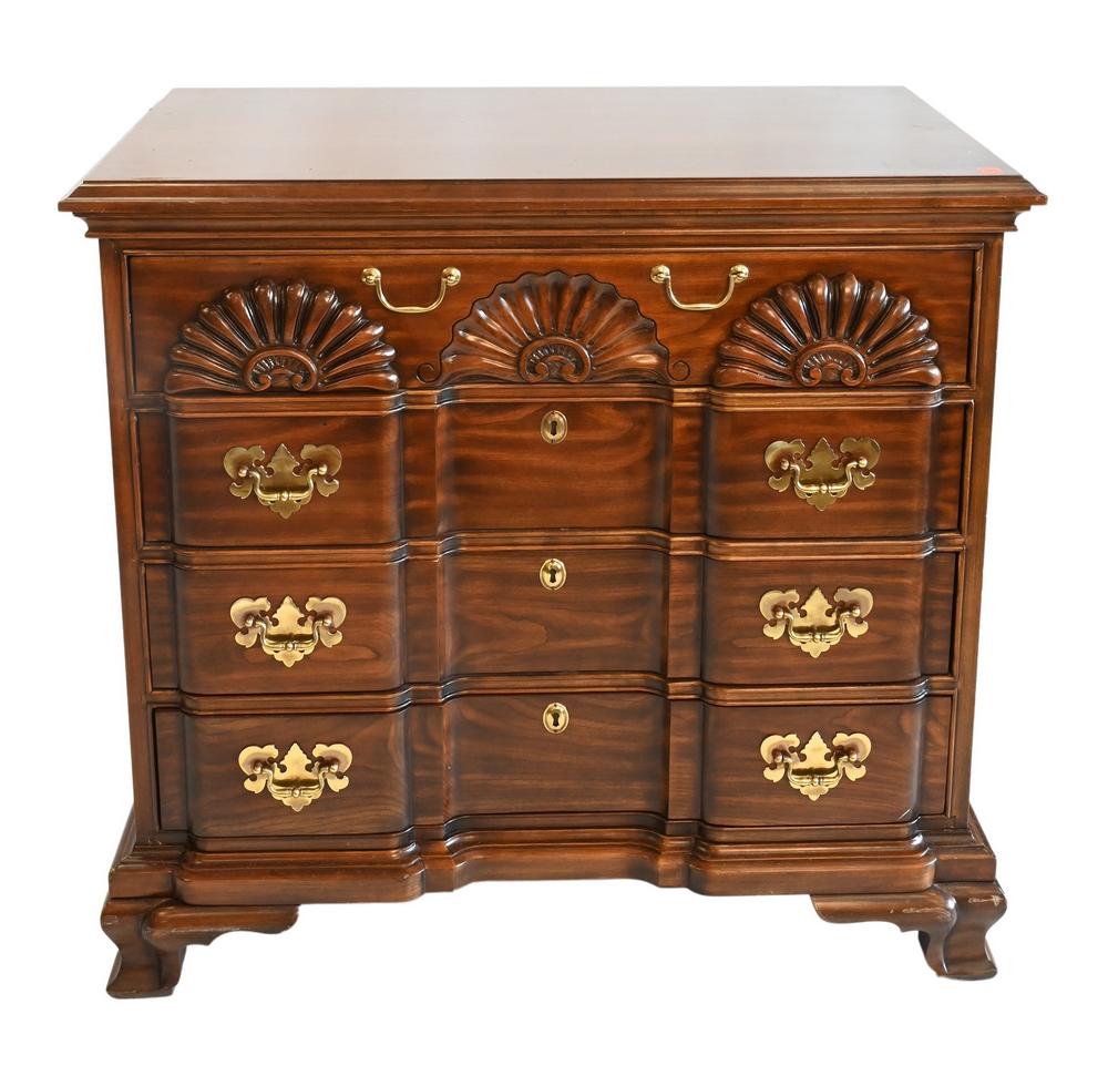 Custom Mahogany Blockfront Chest, having fitted glass (1 of 4)