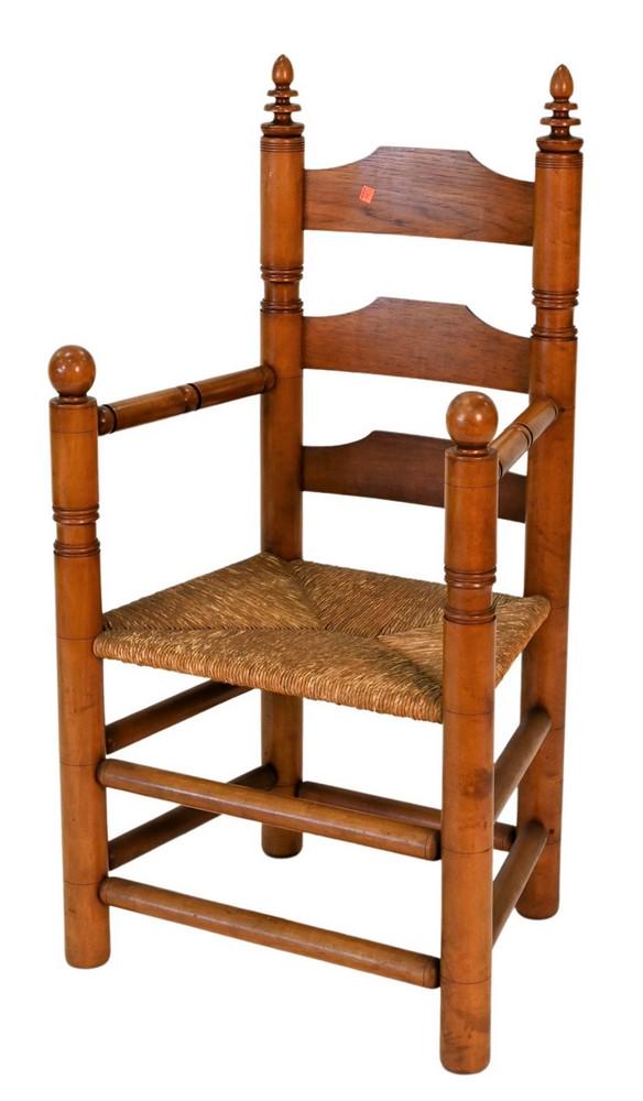 Wallace Nutting (Carver) Armchair, having three slats (1 of 4)