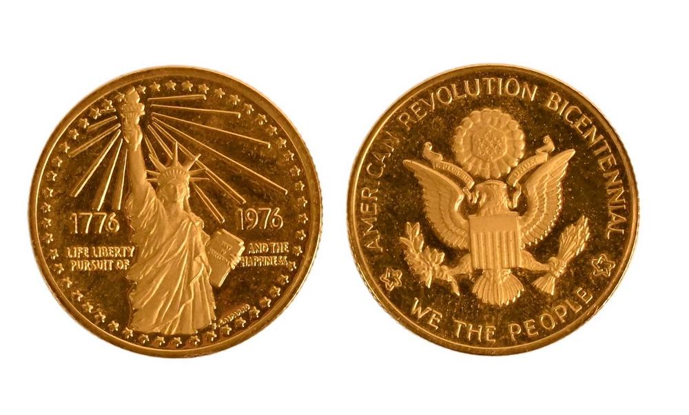 Two National Bicentennial Gold Medals, .900 fine gold, (1 of 3)