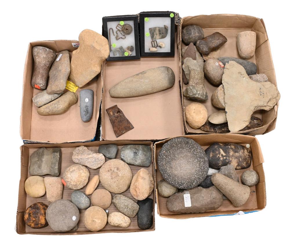 Five Tray Lots of American Indian Stone Tools. (1 of 5)