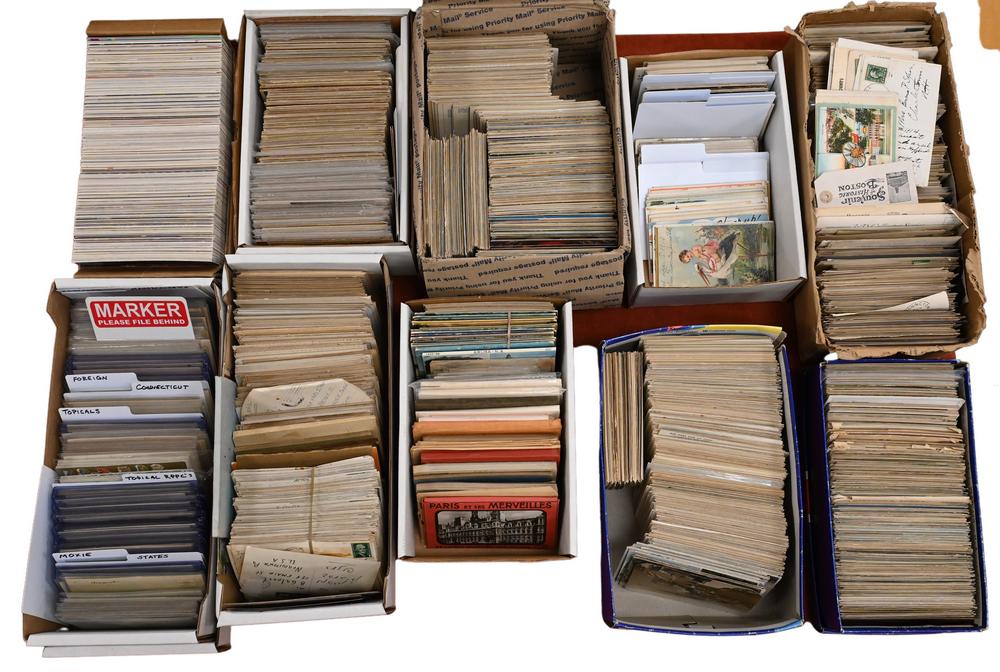 Large Lot of Postcards in Boxes, topics include (1 of 6)