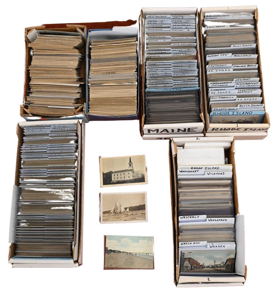 Large Lot of Postcards, in boxes, from Maine, Rhode (1 of 7)