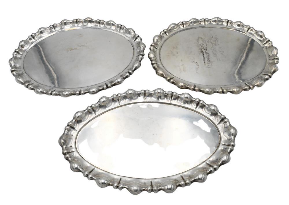 Three Austrian Silver Graduated Platters, each (1 of 5)