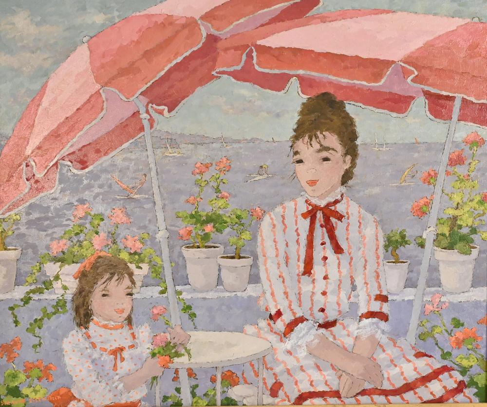 Suzanne Eisendieck (German, 1908 - 1998), Terrasse a: Suzanne Eisendieck (German, 1908 - 1998), Terrasse a Eze, oil on canvas, 23 3/4" x 29", signed lower left Suzanne Eisendieck and titled on the reverse. Provenance: Sotheby's sale 1411, lot 247, Octobe