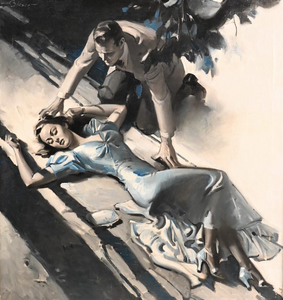 August Bleser Jr. (1898 - 1966), oil on canvas, story (1 of 9)