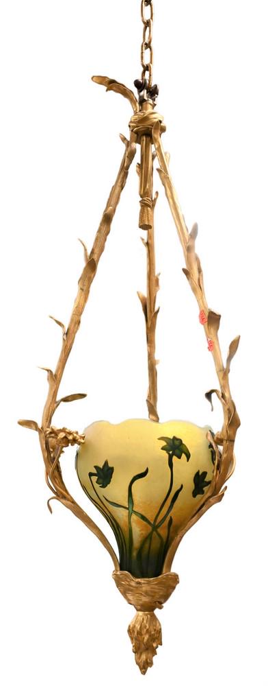 Daum Nancy Acid Etched Shade, in Art Nouveau gilt (1 of 5)