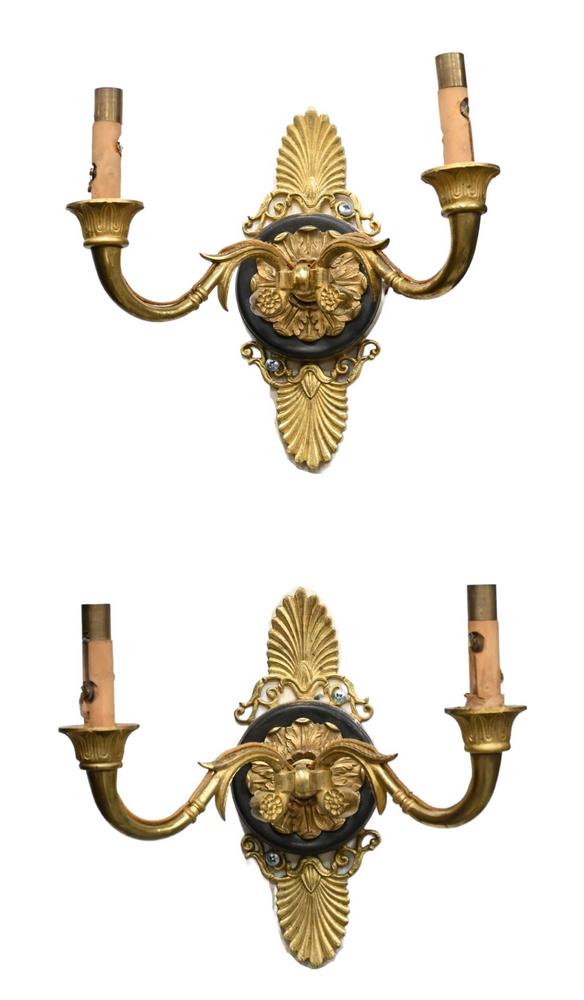 Pair of French Empire Gilt Bronze Wall Sconces, having (1 of 4)