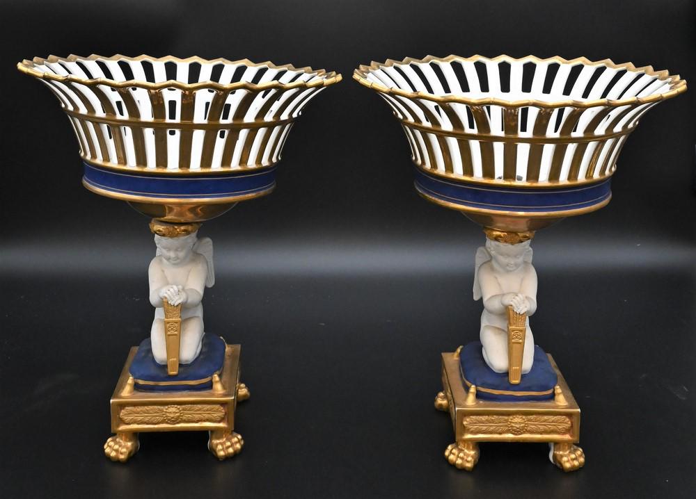 Pair of French Porcelain Compotes, Sevres style, having (1 of 8)