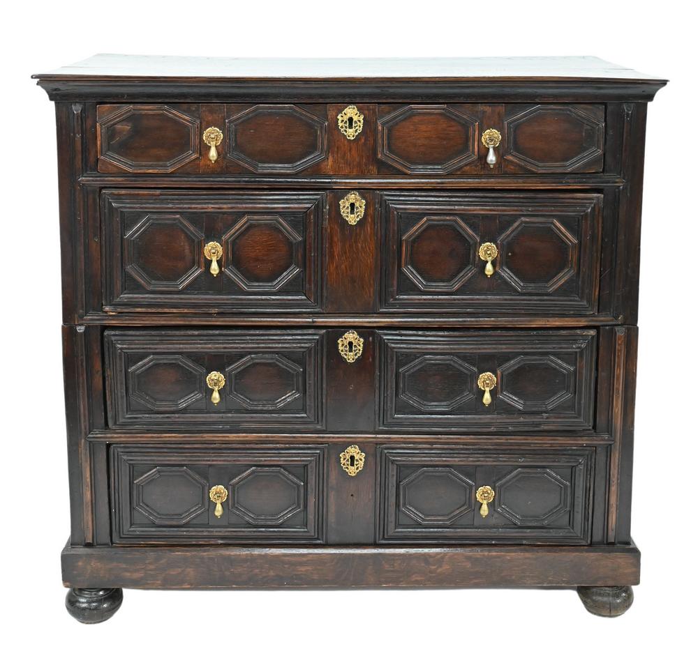 Stuart Oak Chest, in two parts, rectangular top above a (1 of 4)
