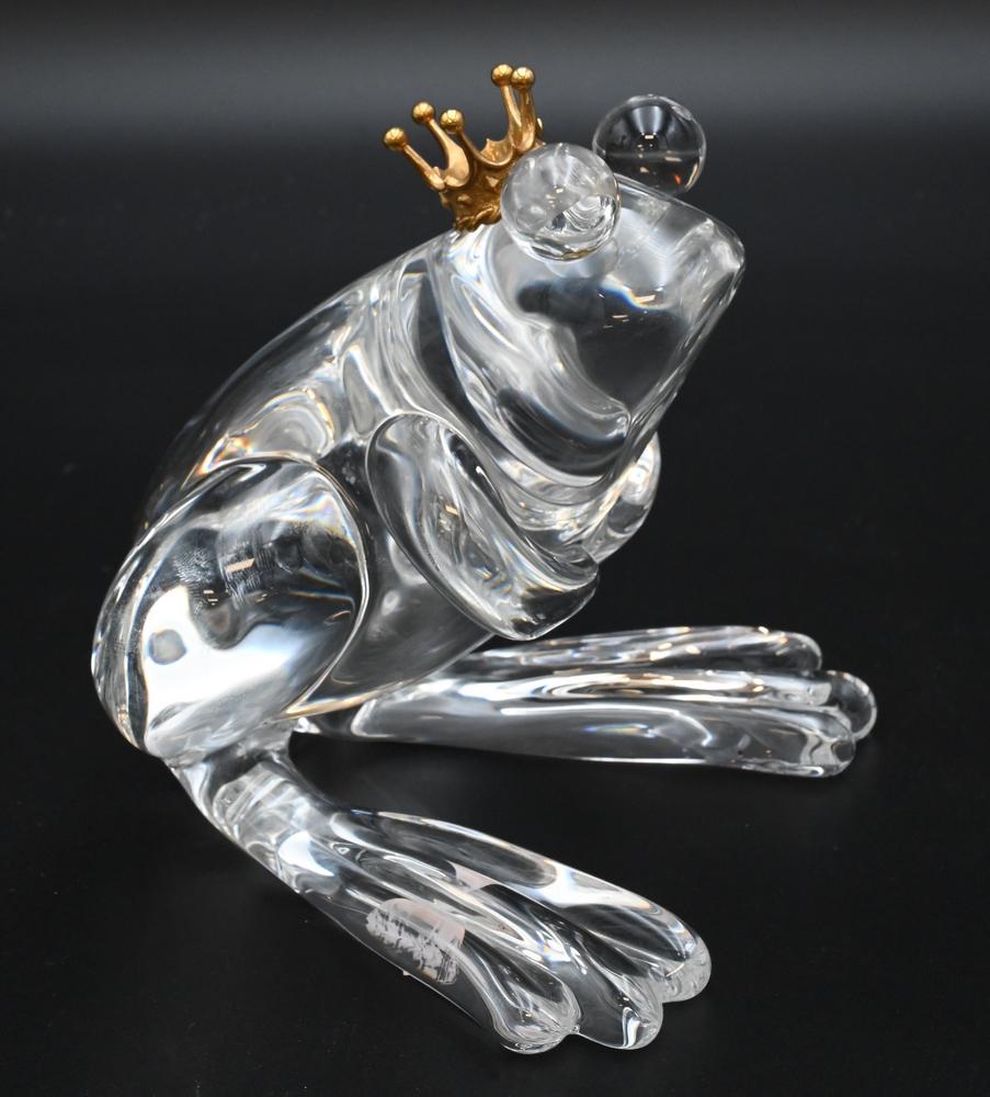 Steuben Glass, Frog Prince figure, having 18 karat gold (1 of 5)