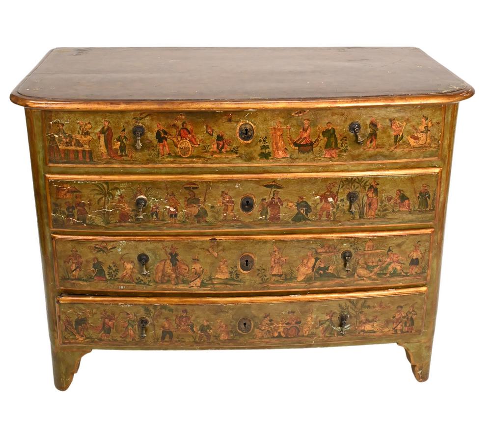 Four Drawer Commode, having chinoiserie decorated (1 of 6)