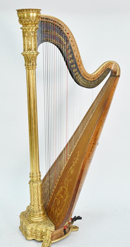 Lyon & Healy, #730, figured maple and gilt decorated (1 of 8)