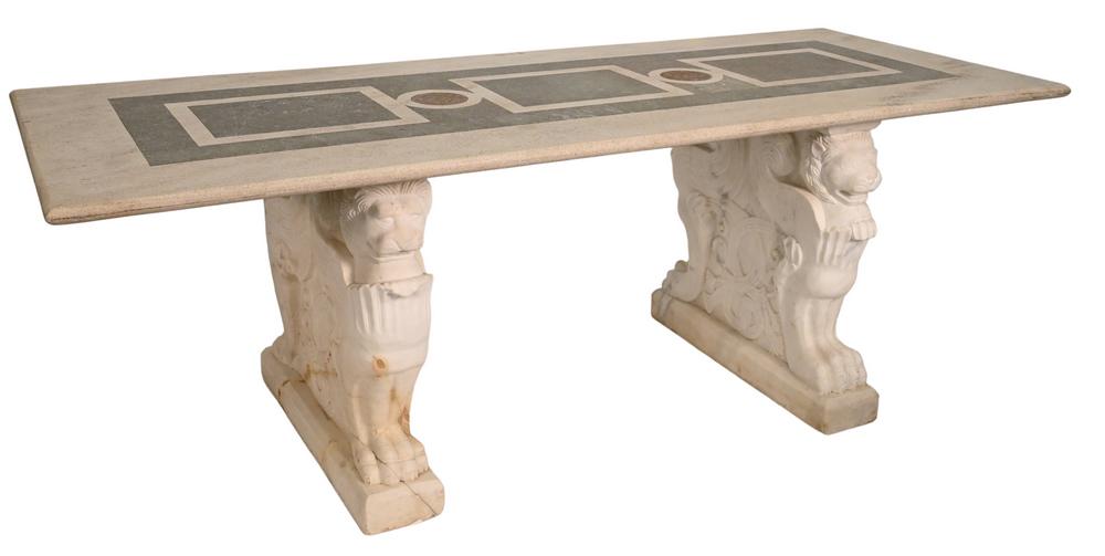 Granite Top Table, having glass top on double marble (1 of 6)