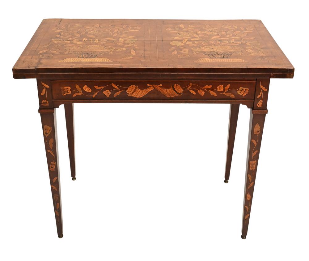 Dutch Neoclassical Marquetry Flip Top Games Table, (1 of 6)