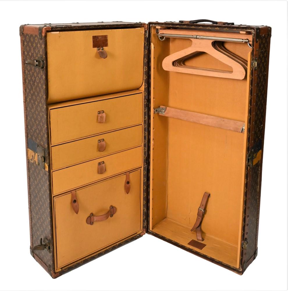 Louis Vuitton Steamer Trunk, having three drawers, one (1 of 10)