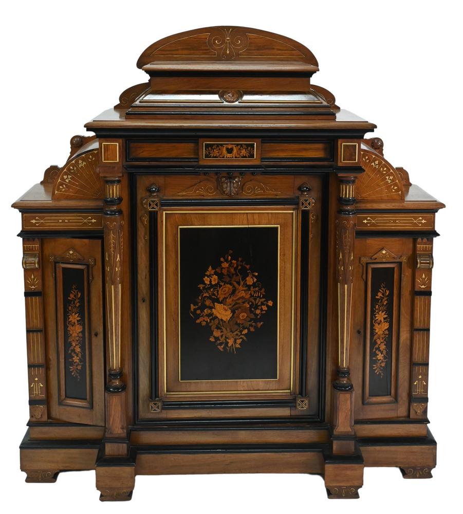 Renaissance Revival Victorian Walnut Side Cabinet, (1 of 6)