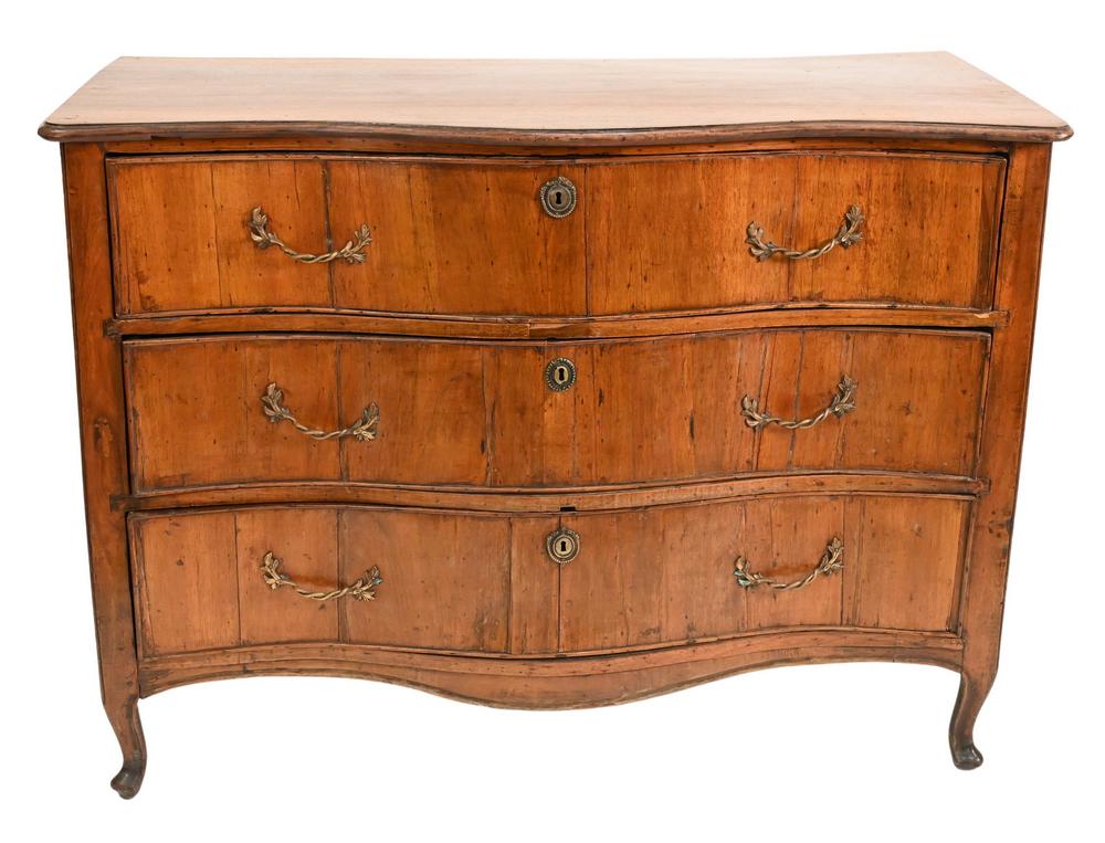 Louis XV Walnut Commode, having serpentine top over (1 of 6)