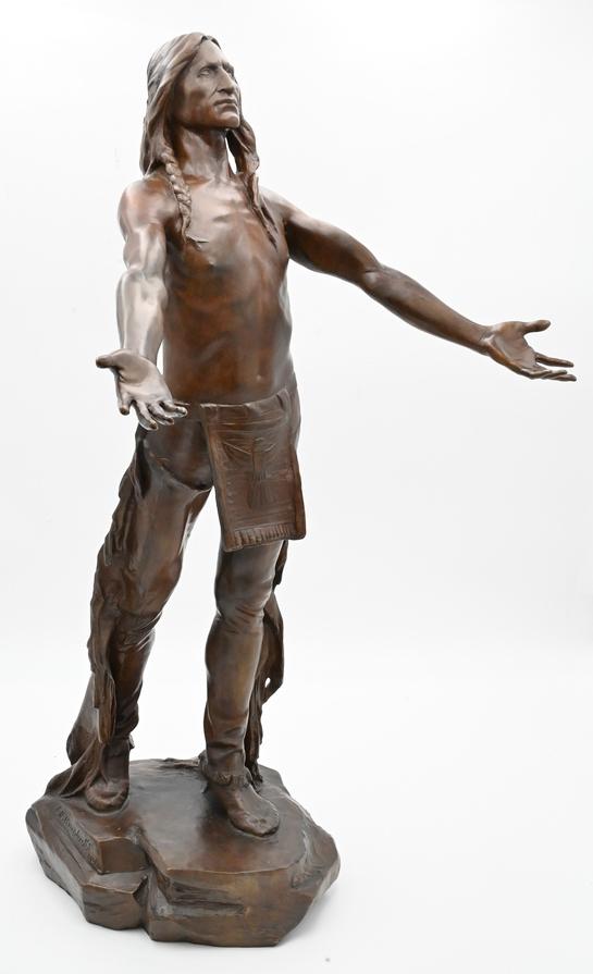 CH Humphriss Bronze Sculpture of an American Indian, (1 of 9)