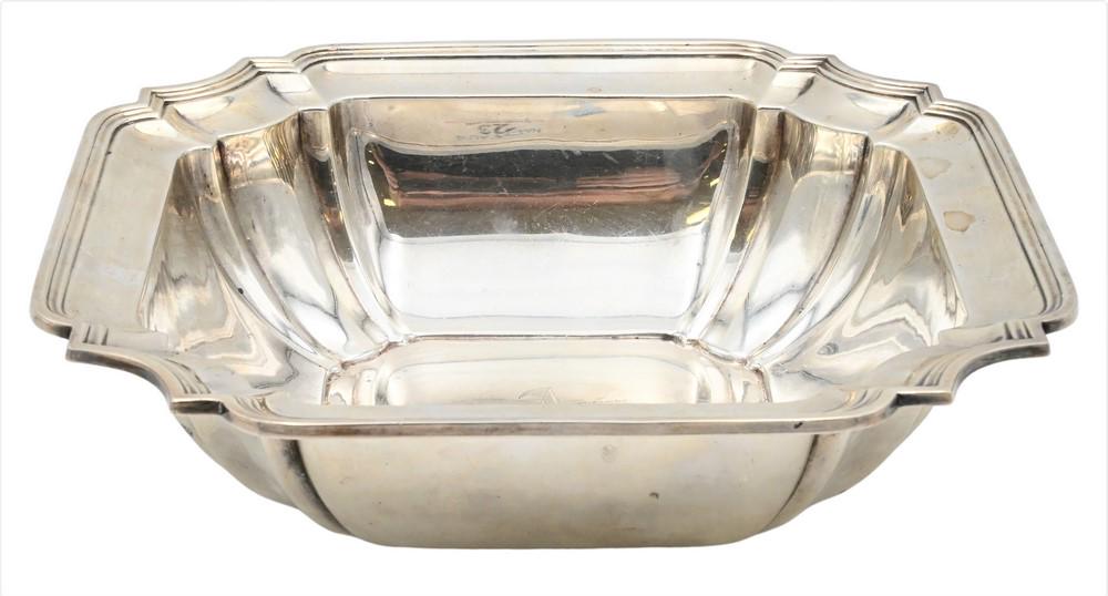 Sterling Silver Square Bowl, diameter 10 1/2 inches, (1 of 4)