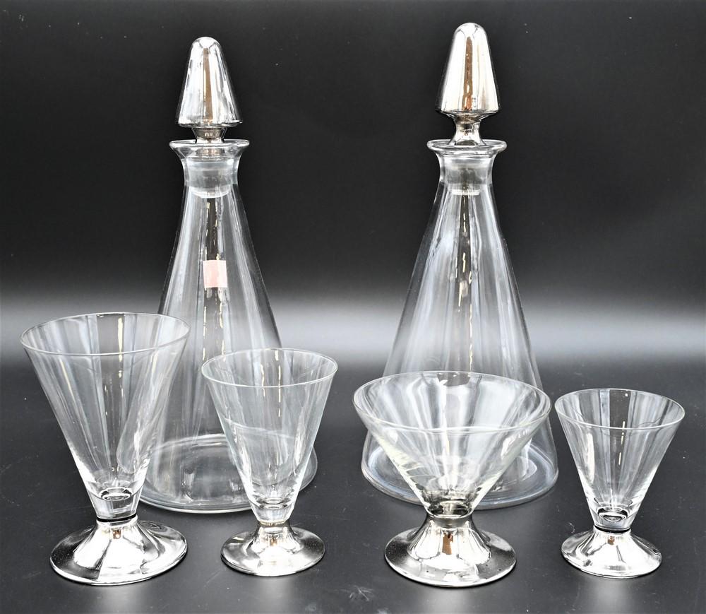 Silvered Glass Stemware and Decanters, to include 20 (1 of 8)