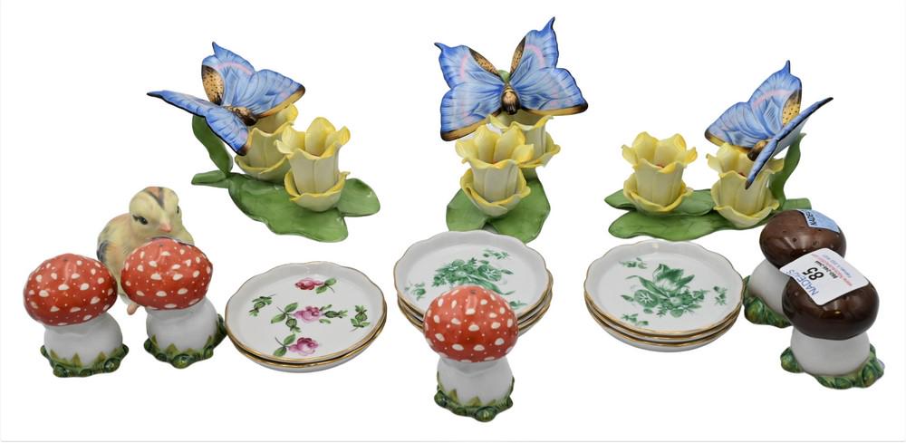 Group of Herend, to include three butterfly and flower (1 of 5)