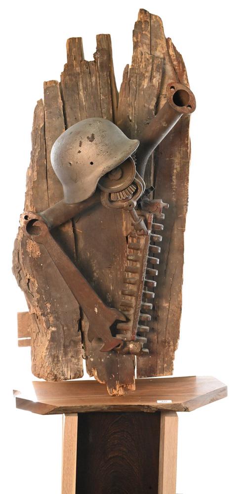 Albert Ceen, A Damnation of War, 1967, centerpiece at: Albert Ceen, A Damnation of War, 1967, centerpiece at Nuremberg Museum, height 50 inches, width 44 inches.