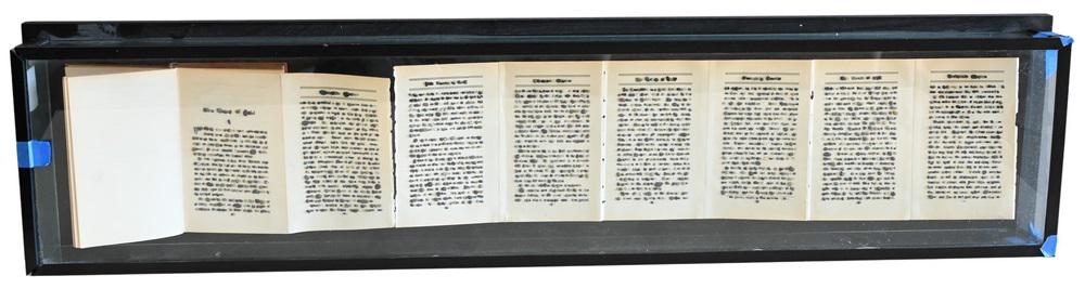 Ann Hamilton (b. 1956), Cryptogram Book, 1992, book: Ann Hamilton (b. 1956), Cryptogram Book, 1992, book with colored stones in lacquered birch box and glass case, edition of 40, signed in pencil, 3 5/8" x 9.25" x 38 5/8". Provenance: Property from the