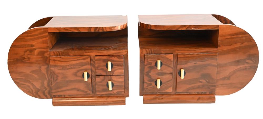 Pair of Art Deco Side Tables, with shaped tops over one (1 of 4)
