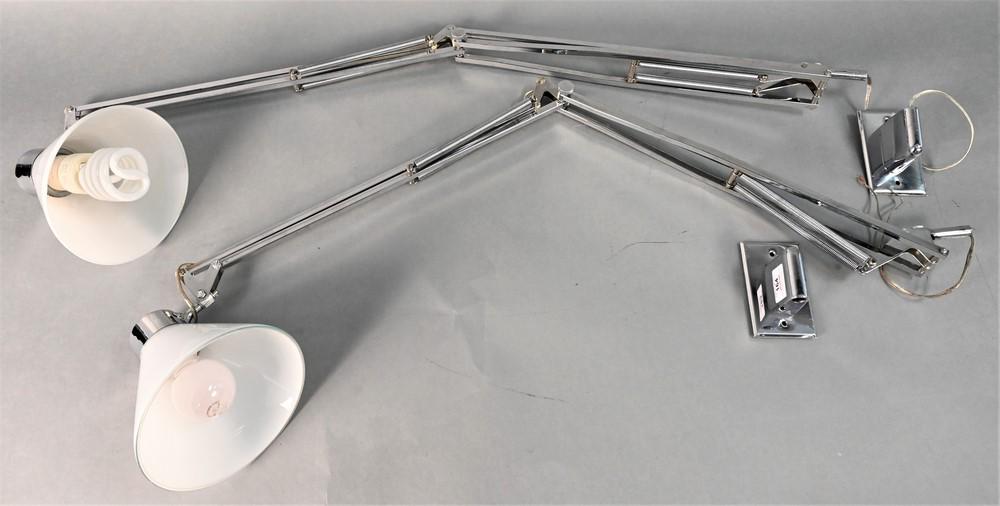 Pair of Luxo Chrome Wall Lamps, adjustable articulating (1 of 4)