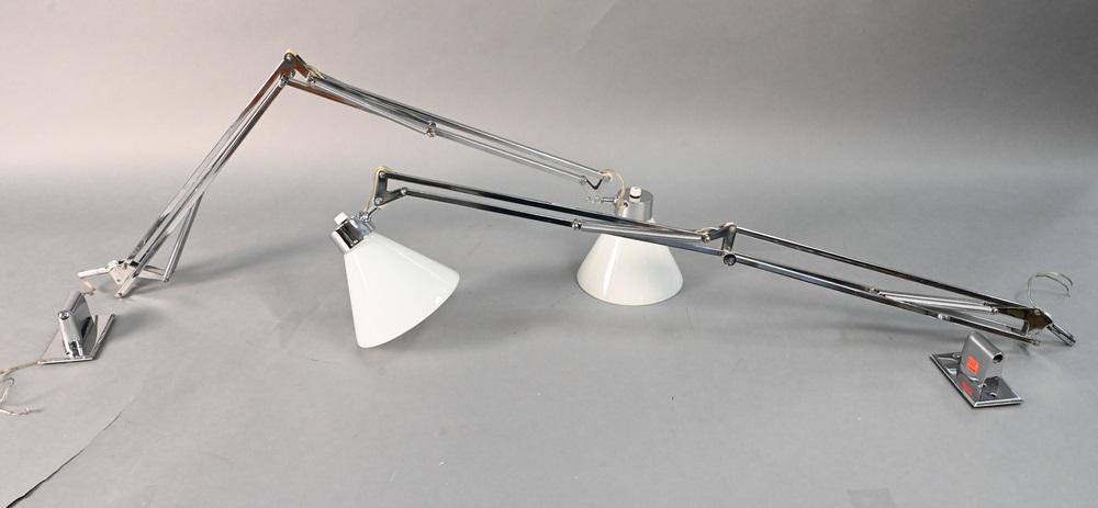 Pair of Luxo Chrome Wall Lamps, adjustable articulating (1 of 5)