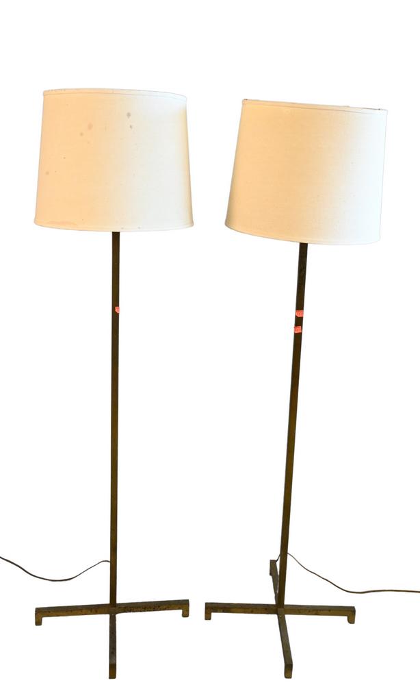 Pair of T.H. Robsjohn-Gibbings Hansen Brass Floor (1 of 5)