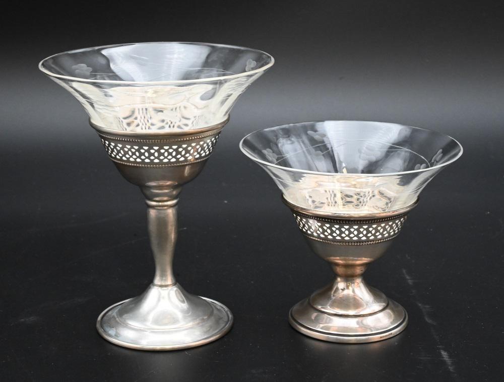 22 Piece Crystal and Sterling Dessert Setting, crystal (1 of 4)