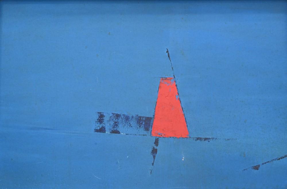 Two Framed Abstract Paintings, to include oil on silk, (1 of 6)