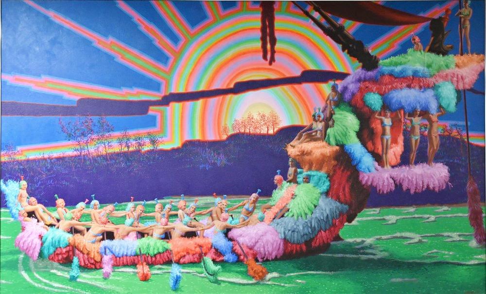 Richard George (American, 1935-1990), painted ship upon (1 of 6)