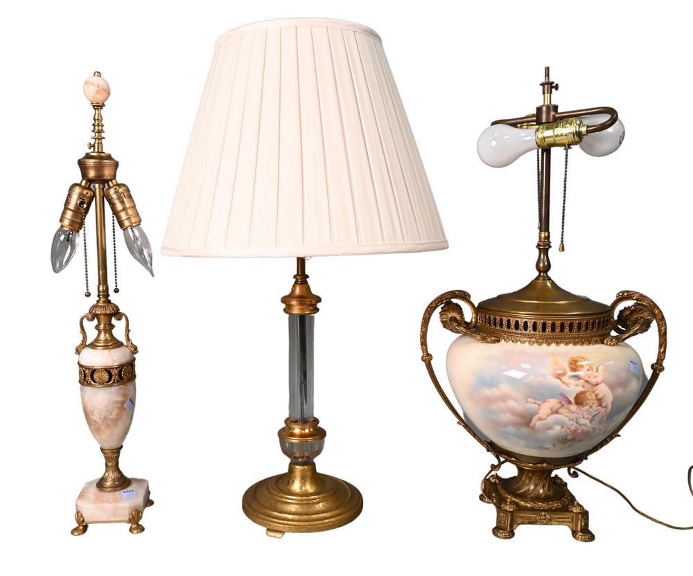 Three Table Lamps, to include french porcelain table (1 of 7)