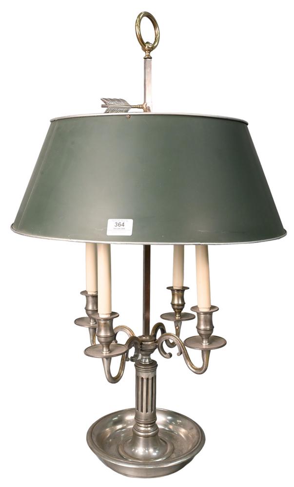 Large Bouillotte Silvered Table Lamp, having four arms (1 of 4)