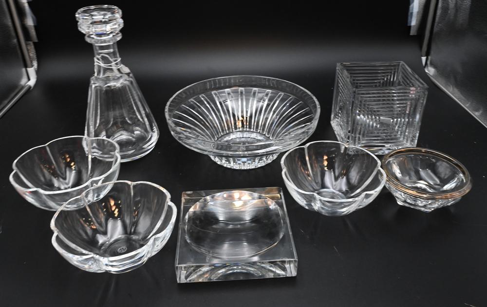Eight Piece Baccarat Group, to include large bowl, (1 of 5)