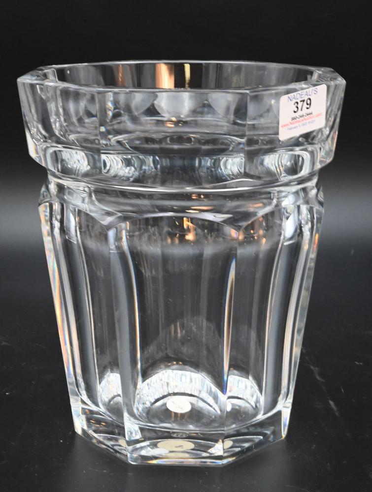 Large Baccarat Ice Bucket, marked Baccarat on bottom, (1 of 3)