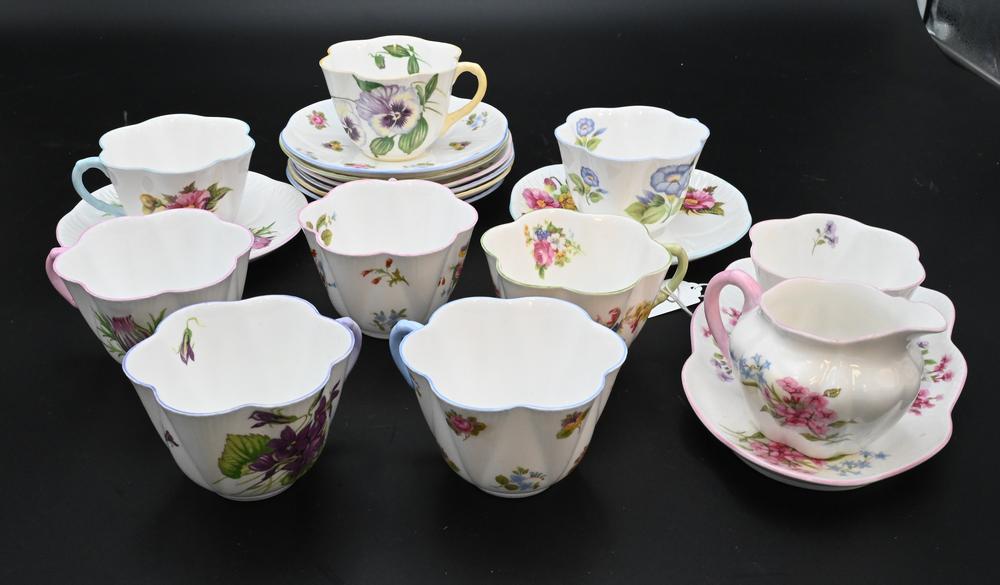 Shelley Porcelain Group, to include eight cups and (1 of 4)