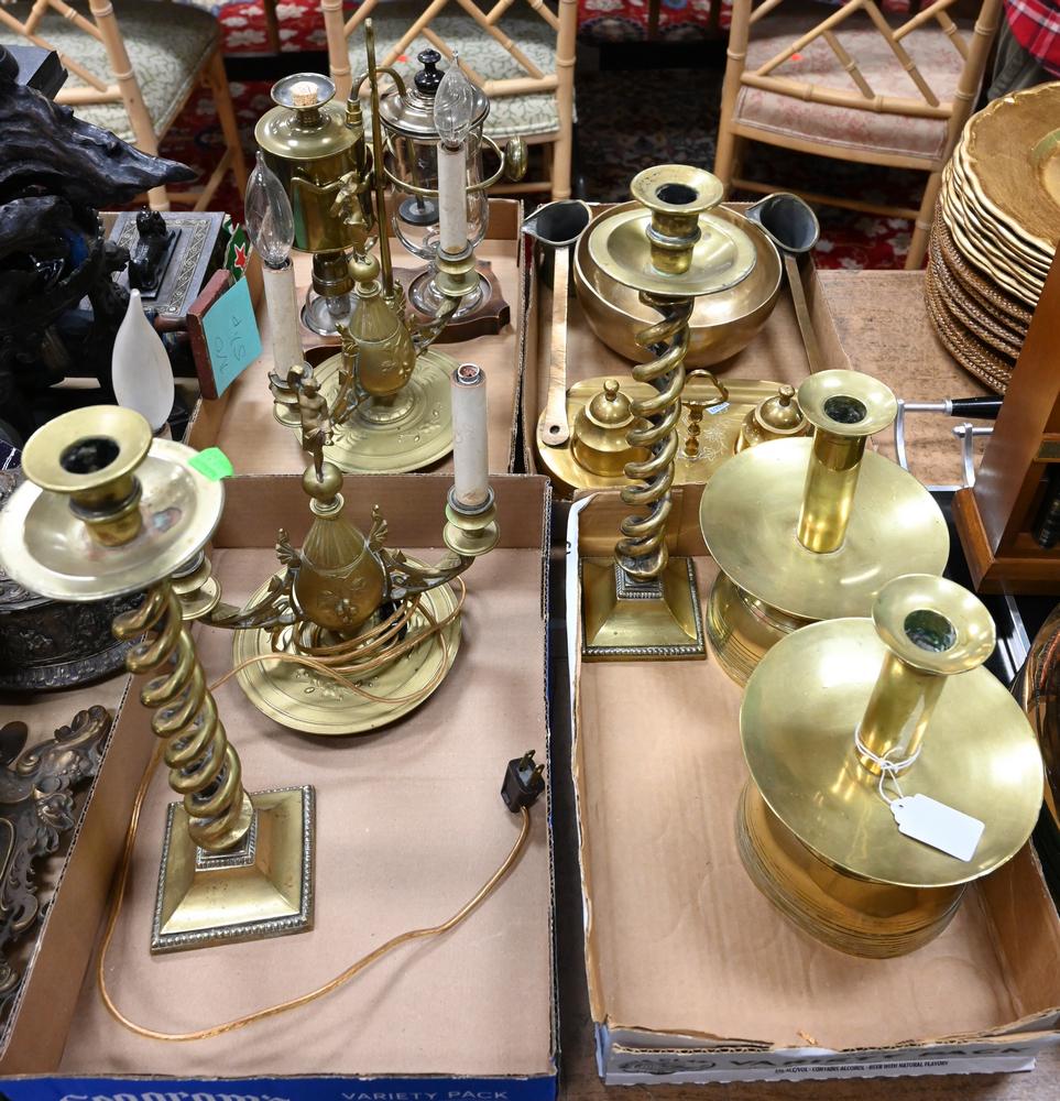 Assorted Brass Grouping, to include pair of Victorian (1 of 5)