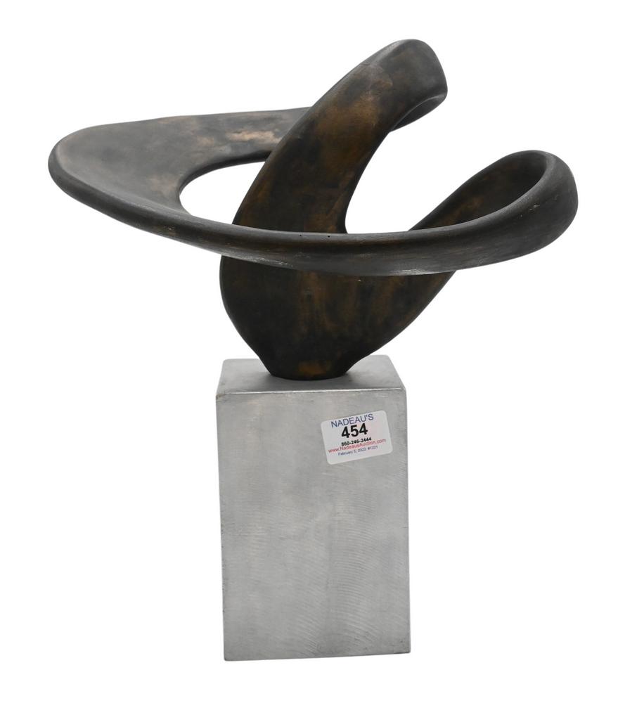 Bill Keating (American, b. 1932), freeform abstract,: Bill Keating (American, b. 1932), freeform abstract, bronze, signed and dated Keating 94' on base, height 13.75 inches. Provenance: From a private New York City collection.